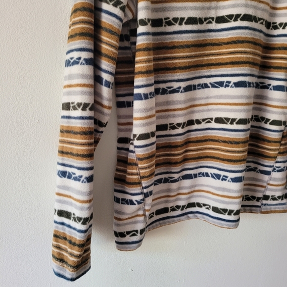 Eddie Bauer Men Quest Quarter Zip Fleece Pullover Size Medium Stripes Multicolor - Picture 5 of 8